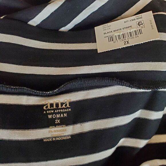 A.n.a Black & White Striped Long Skirt 2X - Picture 7 of 7
